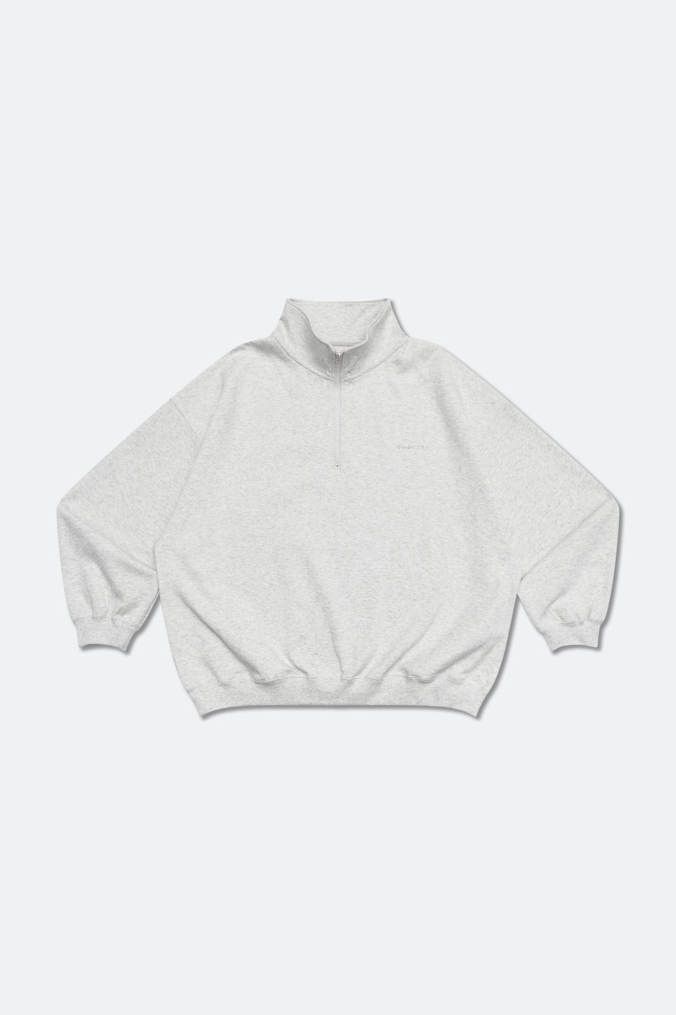 GROCERY BASIC HALF ZIP SWEATER/ HEATHER GREY - GROGROCERY