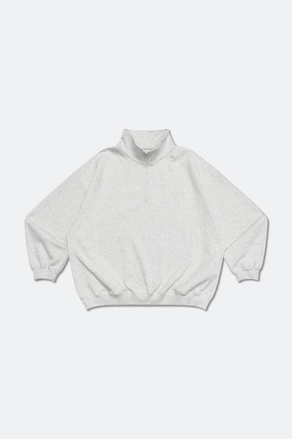GROCERY BASIC HALF ZIP SWEATER/ HEATHER GREY - GROGROCERY