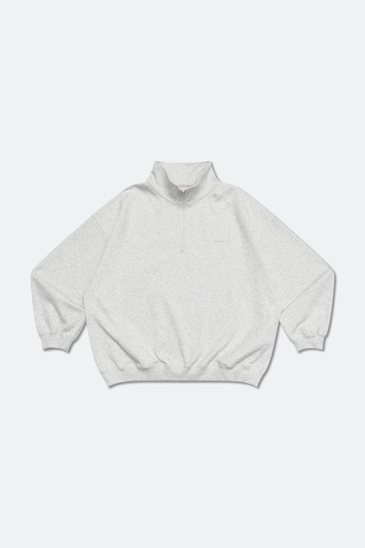 GROCERY BASIC HALF ZIP SWEATER/ HEATHER GREY - GROGROCERY