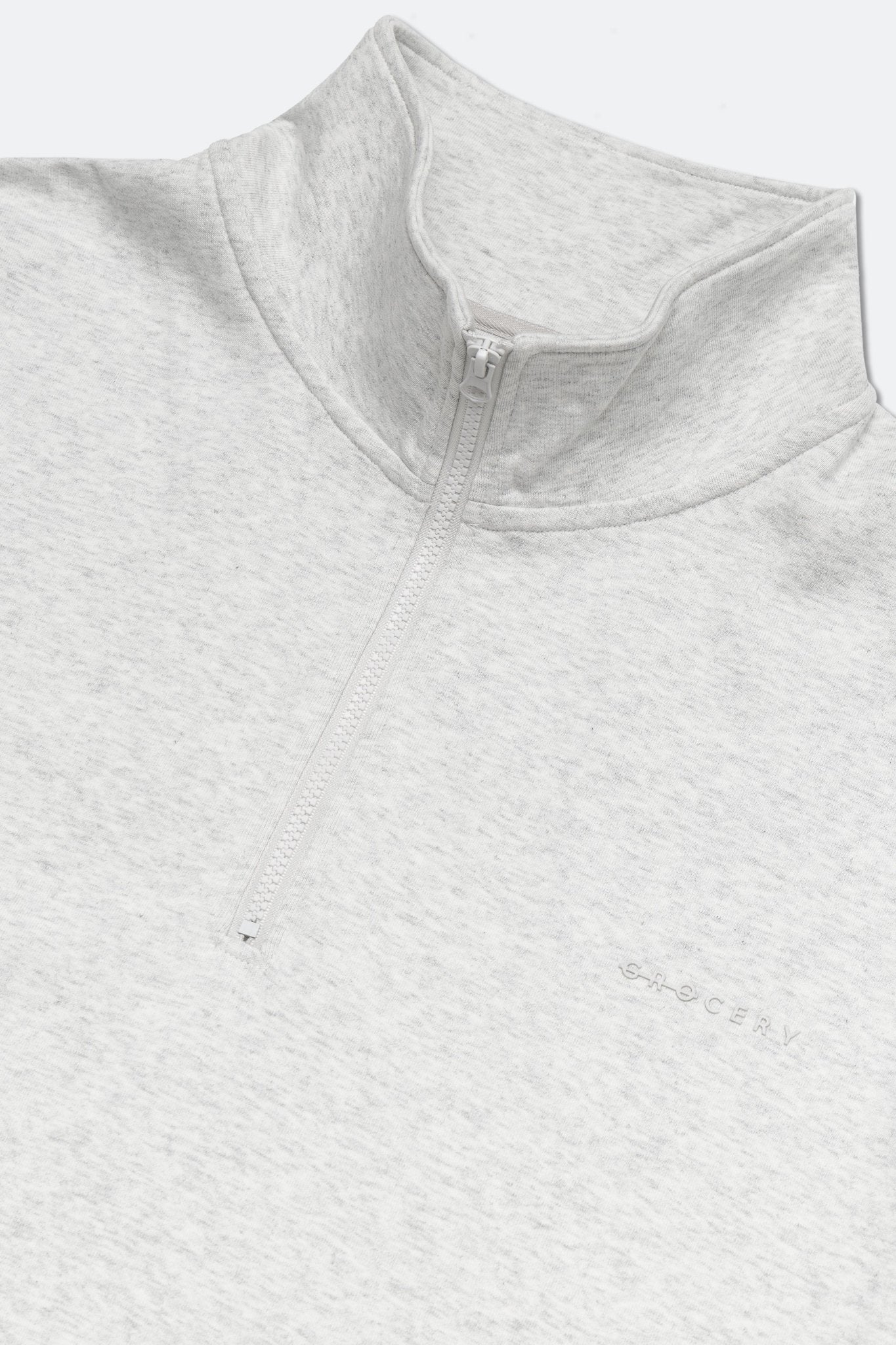 GROCERY BASIC HALF ZIP SWEATER/ HEATHER GREY - GROGROCERY