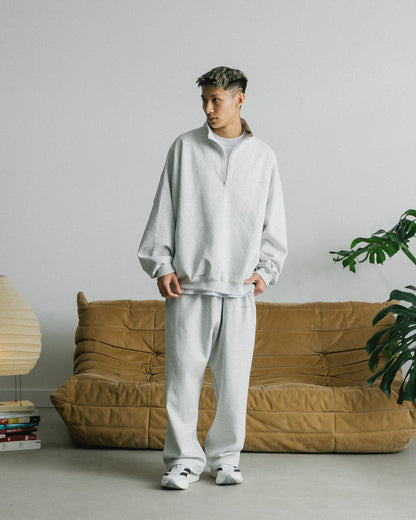 GROCERY BASIC HALF ZIP SWEATER/ HEATHER GREY - GROGROCERY