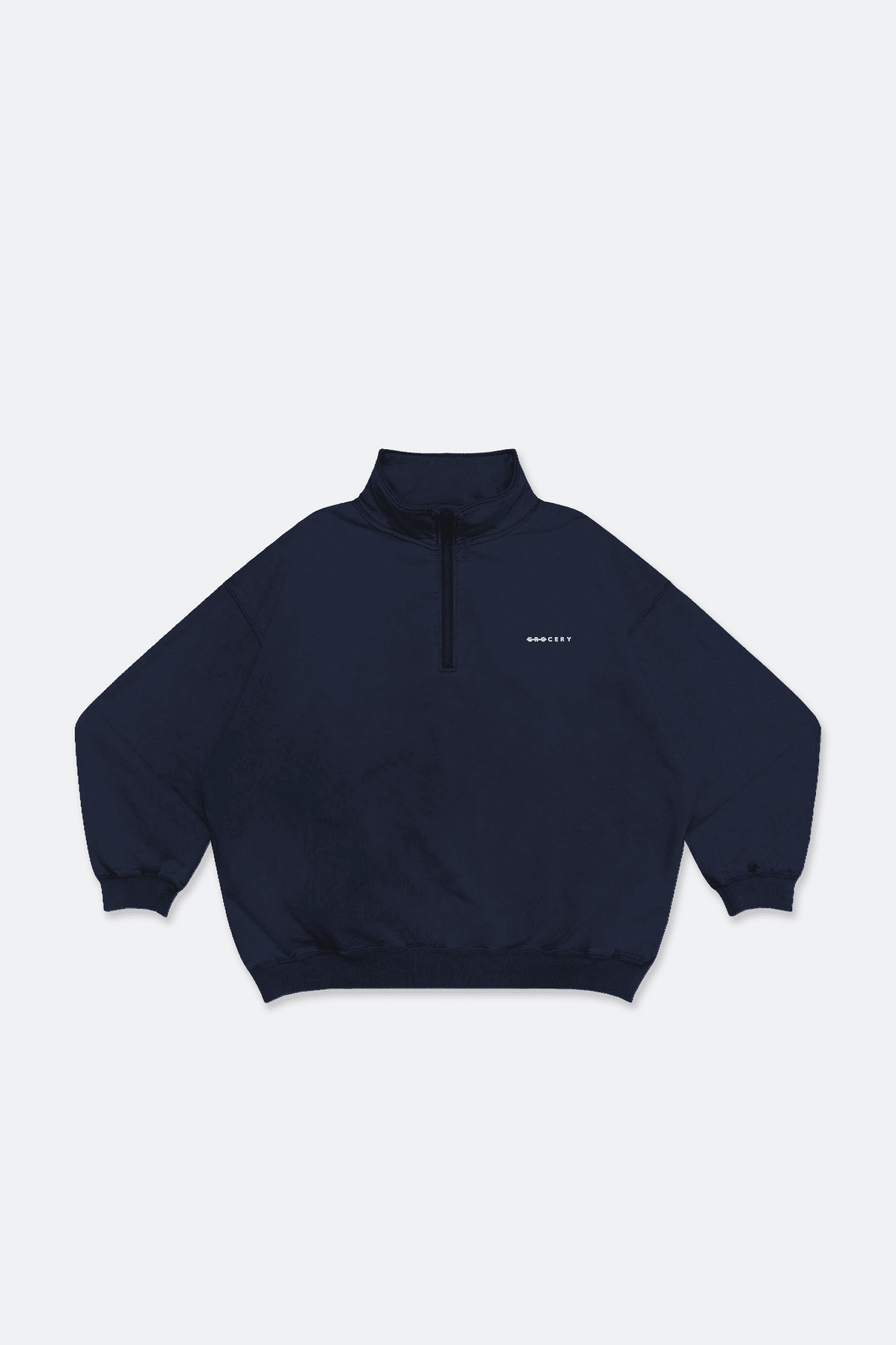 GROCERY BASIC HALF ZIP SWEATER/ NAVY - GROGROCERY
