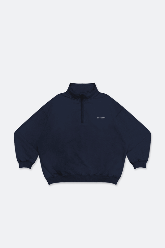 GROCERY BASIC HALF ZIP SWEATER/ NAVY - GROGROCERY
