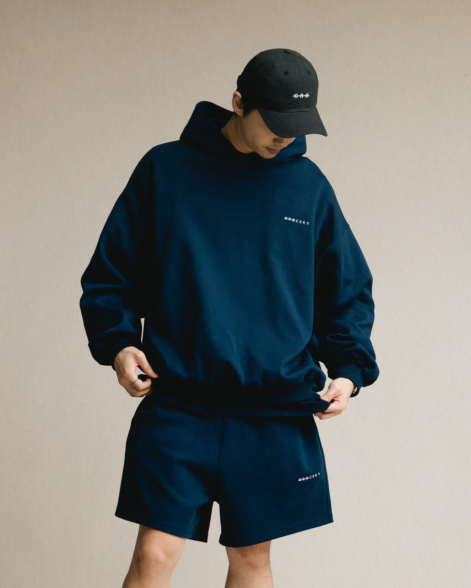 GROCERY BASIC HOODIE/ NAVY - GROGROCERY