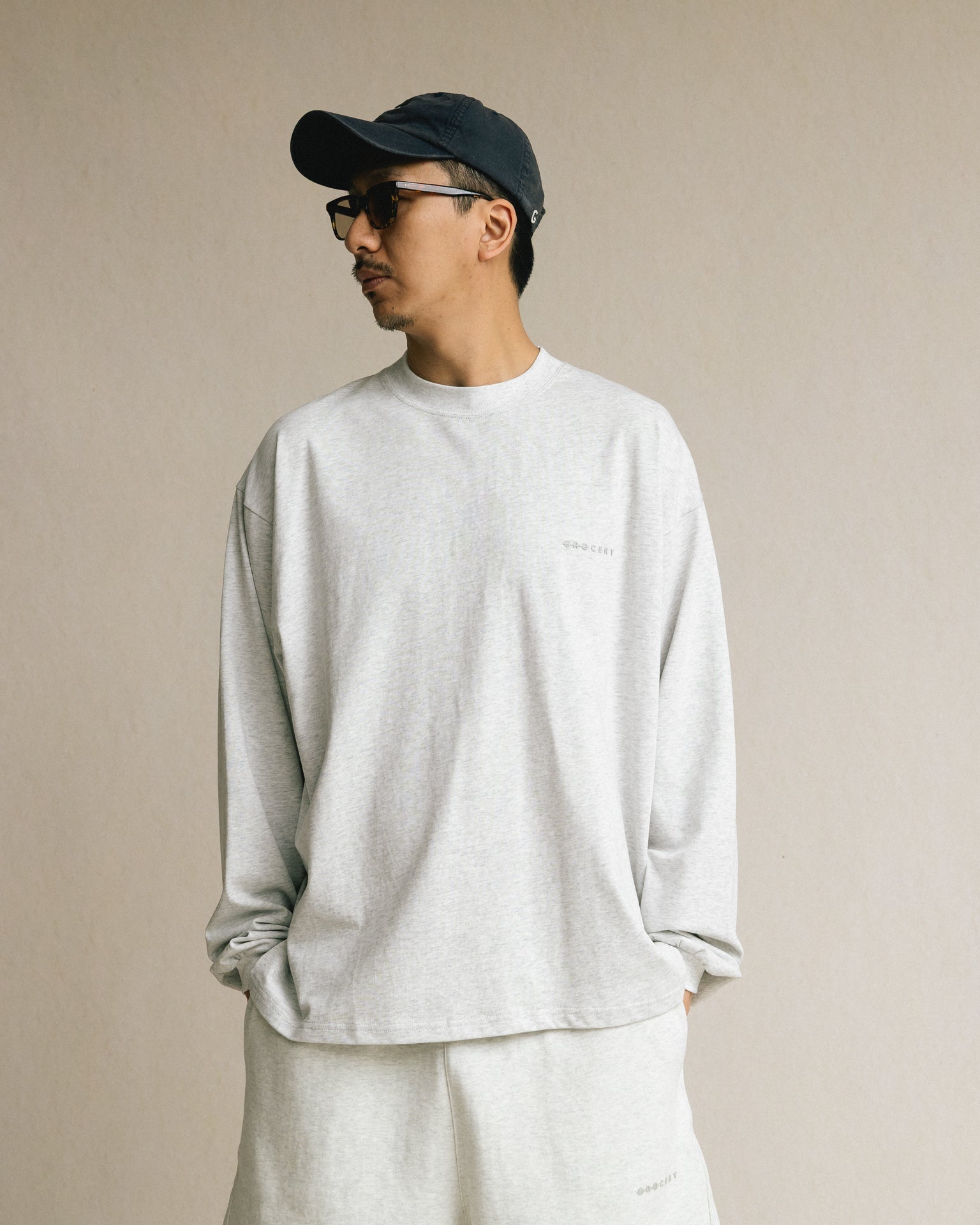 GROCERY BASIC LONG TOP/ HEATHER GREY - GROGROCERY