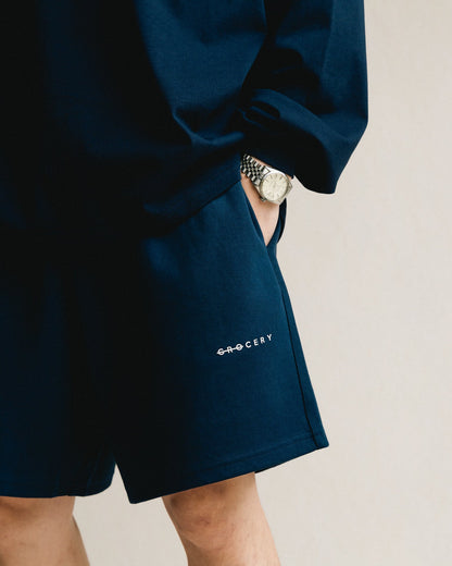 GROCERY BASIC SWEAT SHORTS/ NAVY - GROGROCERY