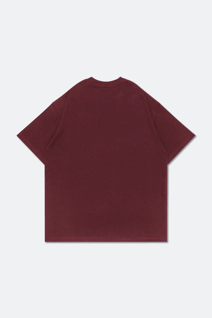 GROCERY BASIC WASHED BOXY TEE/ BURGUNDY - GROGROCERY