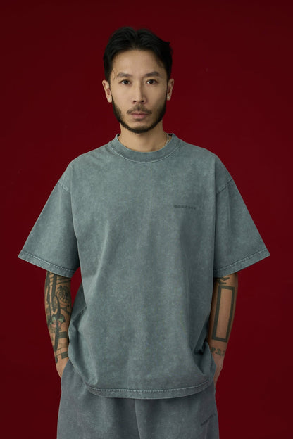 GROCERY BASIC WASHED BOXY TEE/ GREY - GROGROCERY