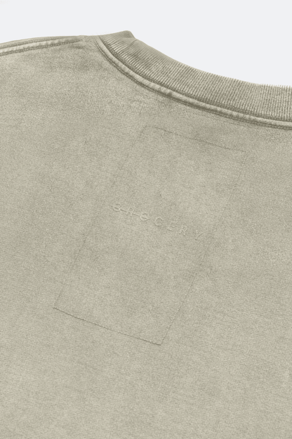 GROCERY BASIC WASHED BOXY TEE/ GREY OLIVE - GROGROCERY