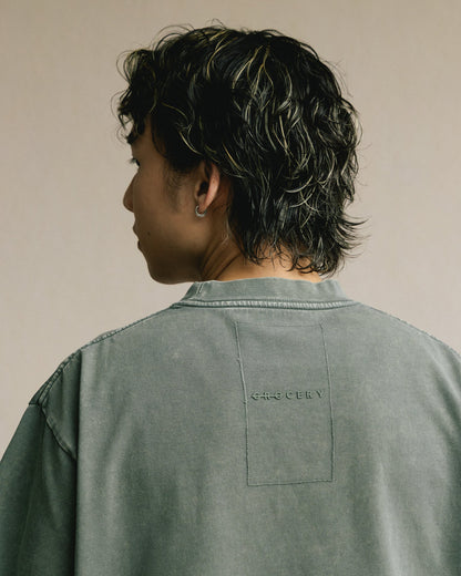 GROCERY BASIC WASHED BOXY TEE/ HUNTER GREEN - GROGROCERY
