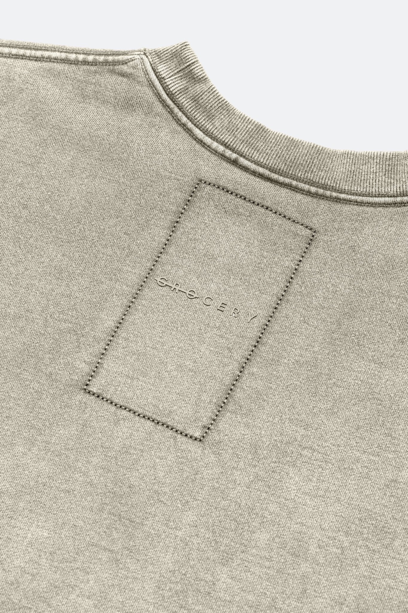GROCERY BASIC WASHED CREWNECK SWEATER/ GREY OLIVE - GROGROCERY