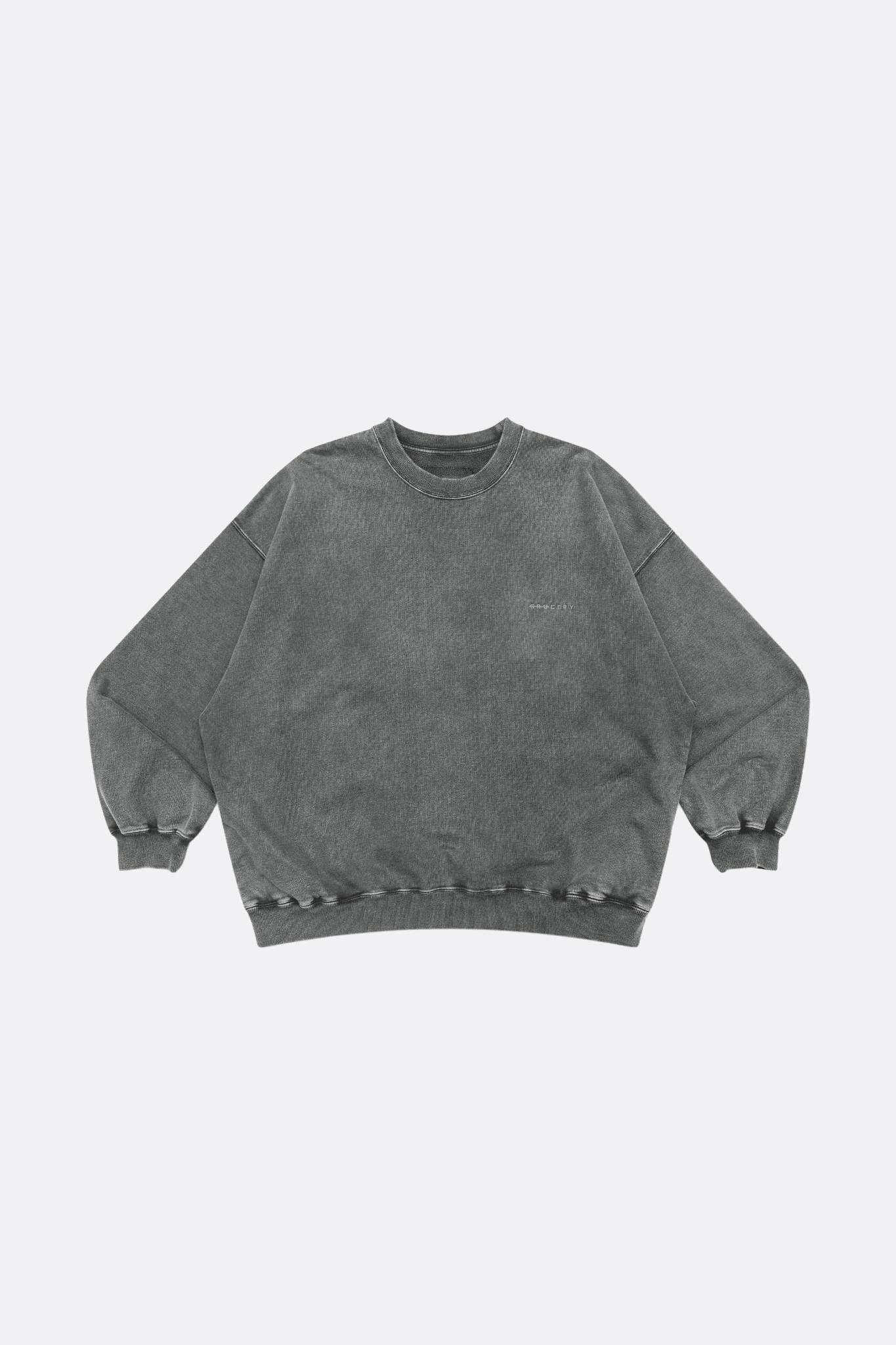 GROCERY BASIC WASHED CREWNECK SWEATER / HUNTER GREEN - GROGROCERY