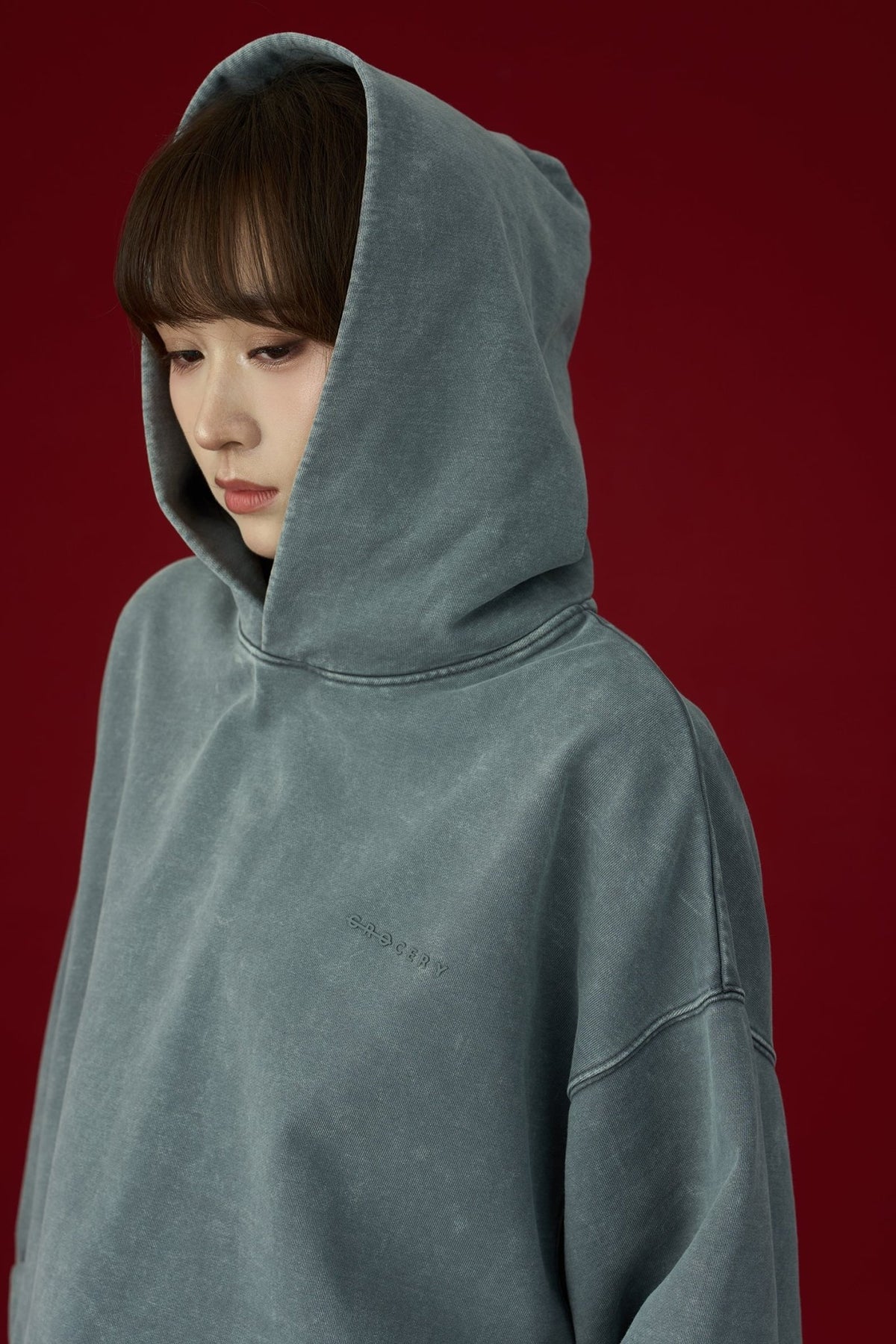 GROCERY BASIC WASHED HOODIE/ GREY - GROGROCERY