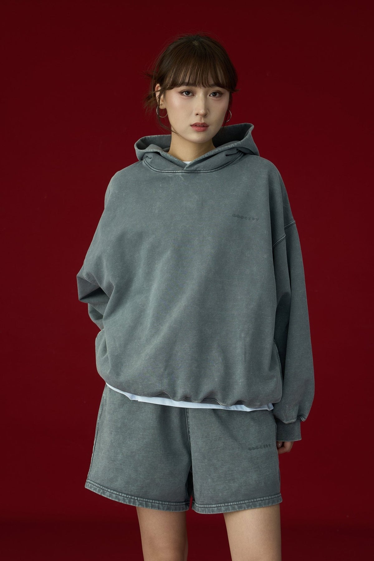 GROCERY BASIC WASHED HOODIE/ GREY - GROGROCERY