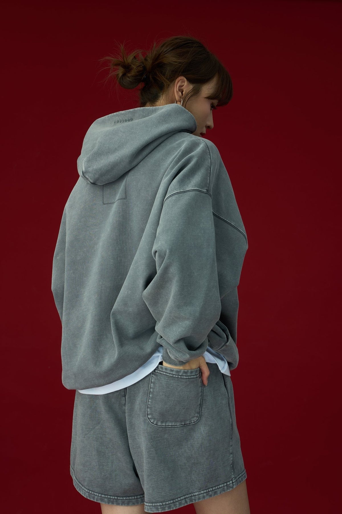 GROCERY BASIC WASHED HOODIE/ GREY - GROGROCERY