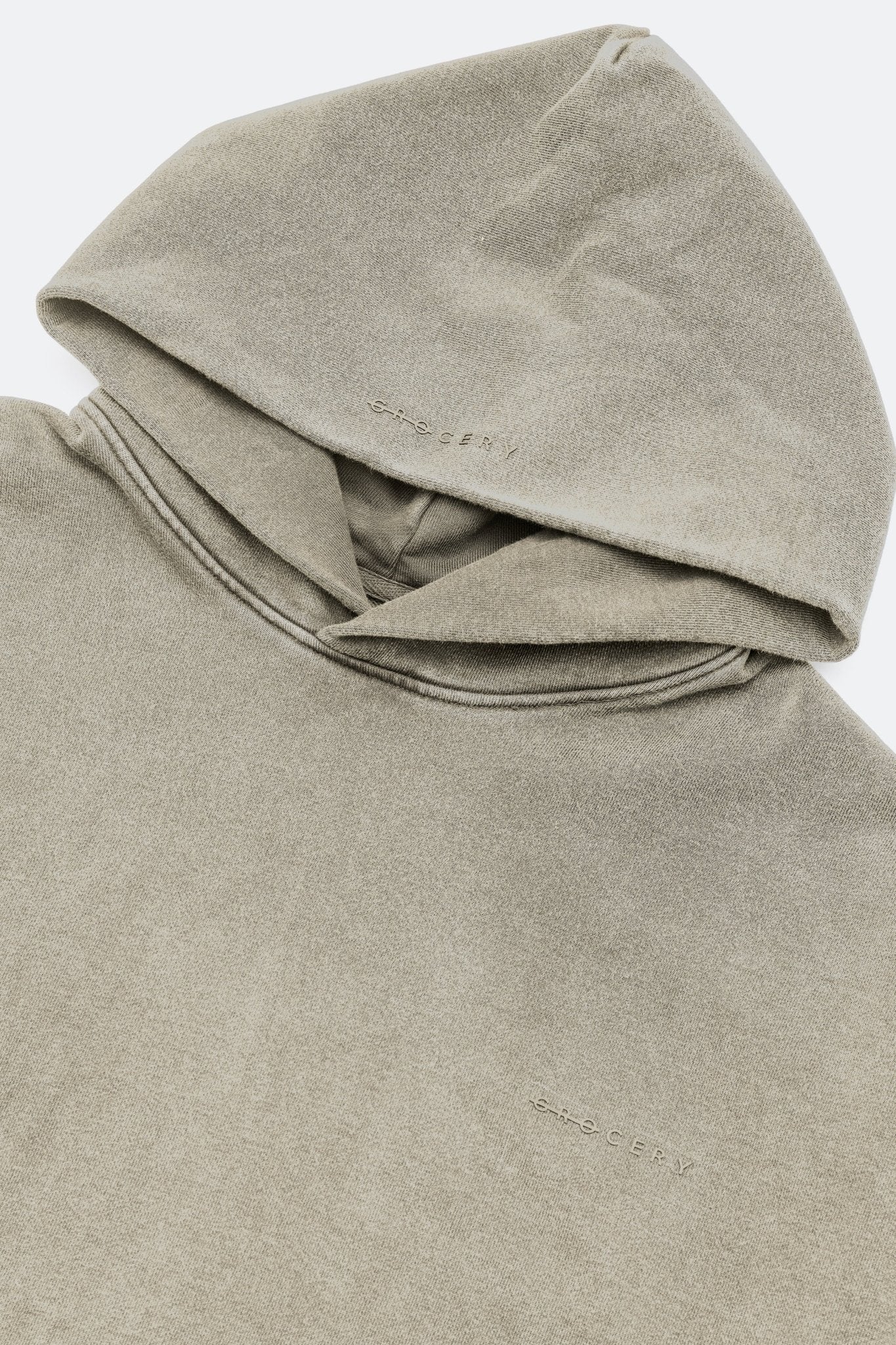 GROCERY BASIC WASHED HOODIE/ GREY OLIVE - GROGROCERY