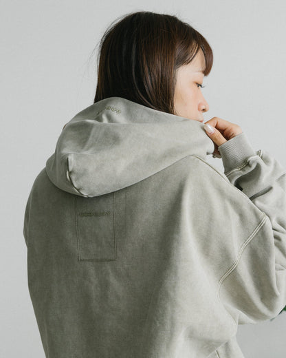 GROCERY BASIC WASHED HOODIE/ GREY OLIVE - GROGROCERY