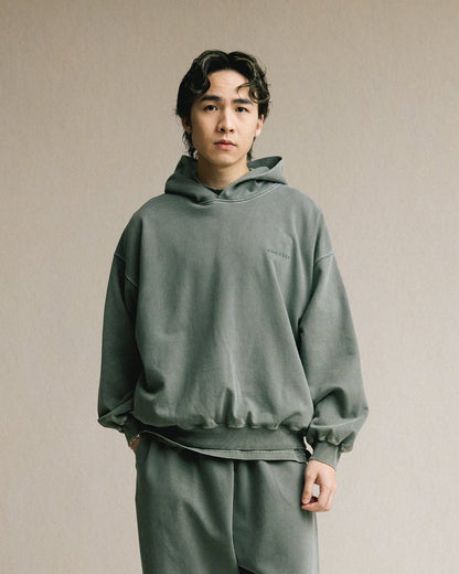 GROCERY BASIC WASHED HOODIE/ HUNTER GREEN - GROGROCERY