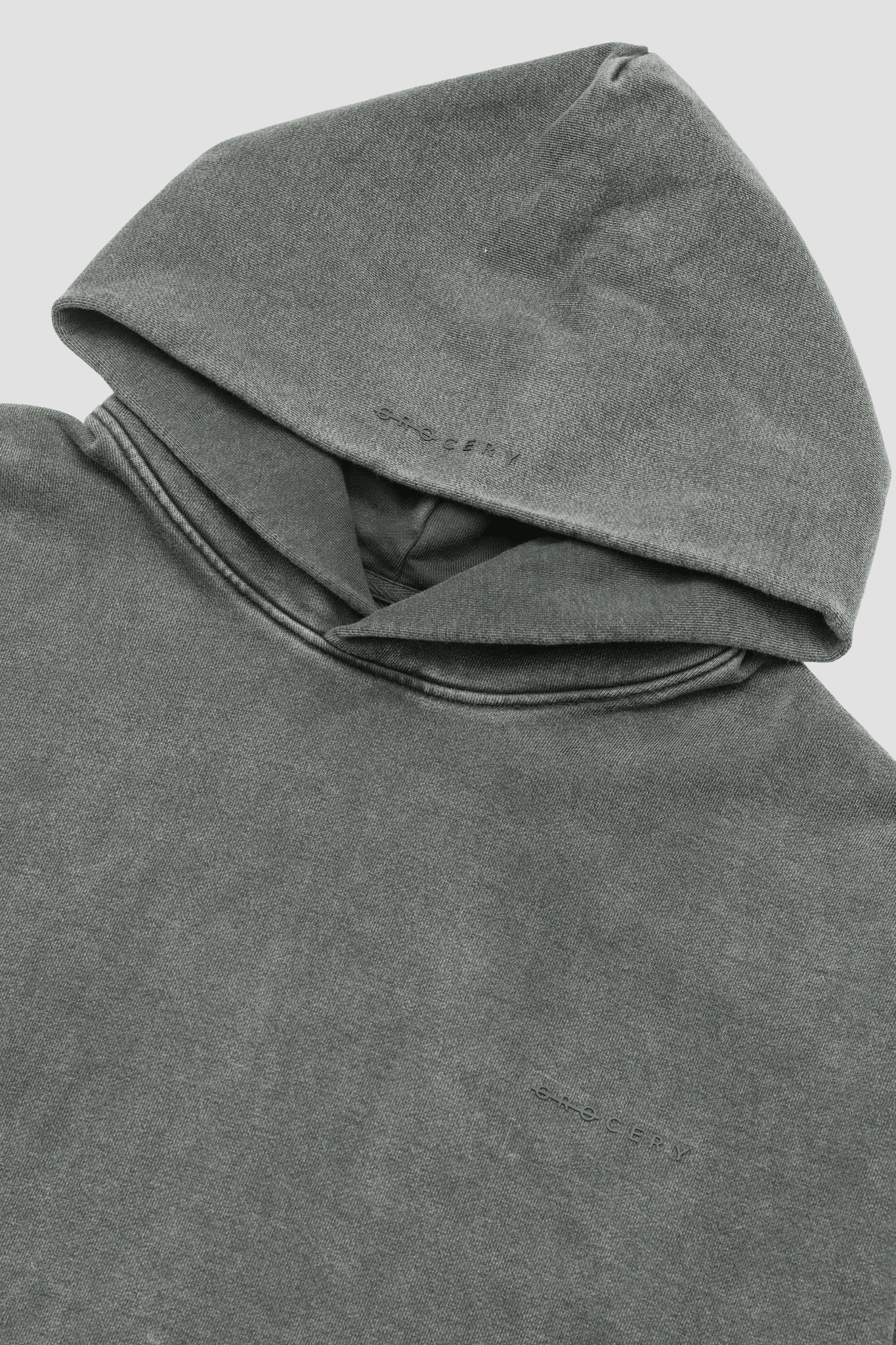 GROCERY BASIC WASHED HOODIE/ HUNTER GREEN - GROGROCERY