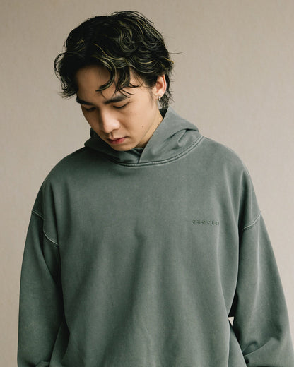 GROCERY BASIC WASHED HOODIE/ HUNTER GREEN - GROGROCERY