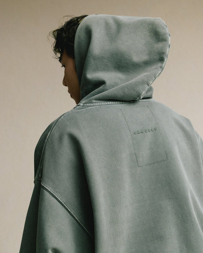 GROCERY BASIC WASHED HOODIE/ HUNTER GREEN - GROGROCERY