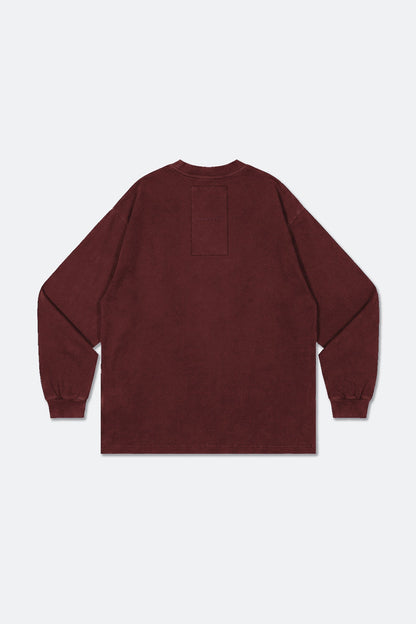 GROCERY BASIC WASHED LONG TOP/ BURGUNDY - GROGROCERY