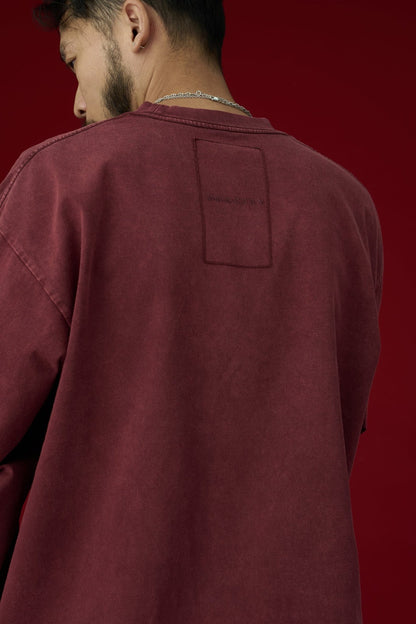 GROCERY BASIC WASHED LONG TOP/ BURGUNDY - GROGROCERY