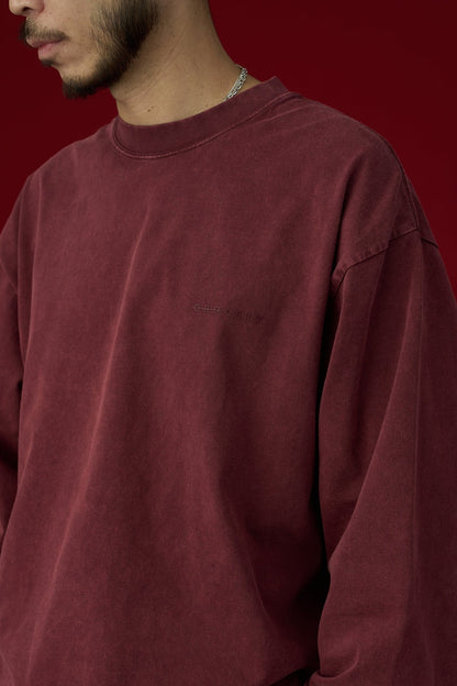 GROCERY BASIC WASHED LONG TOP/ BURGUNDY - GROGROCERY