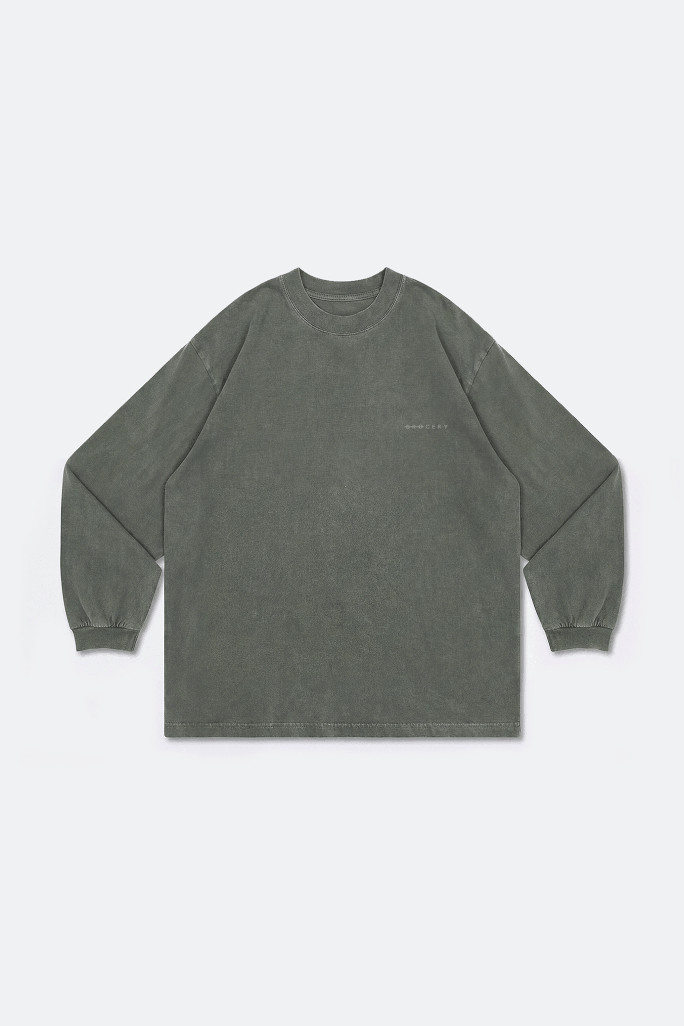 GROCERY BASIC WASHED LONG TOP/ HUNTER GREEN - GROGROCERY
