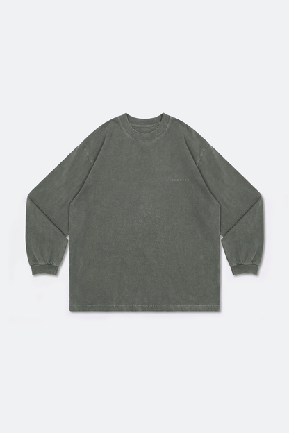 GROCERY BASIC WASHED LONG TOP/ HUNTER GREEN - GROGROCERY