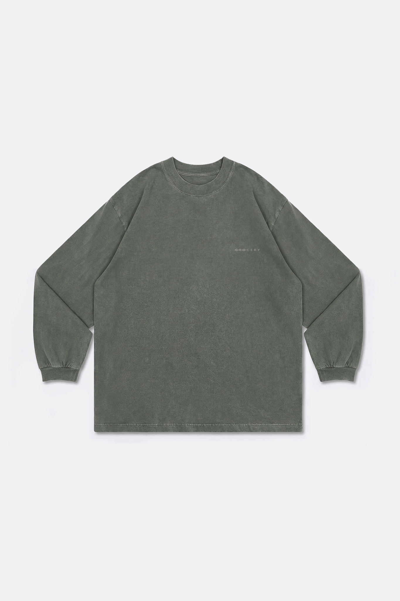GROCERY BASIC WASHED LONG TOP/ HUNTER GREEN - GROGROCERY