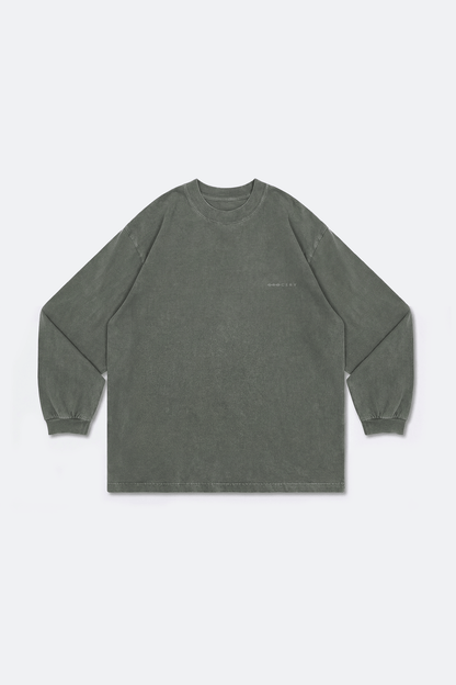 GROCERY BASIC WASHED LONG TOP/ HUNTER GREEN - GROGROCERY