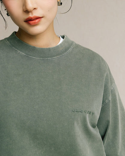 GROCERY BASIC WASHED LONG TOP/ HUNTER GREEN - GROGROCERY