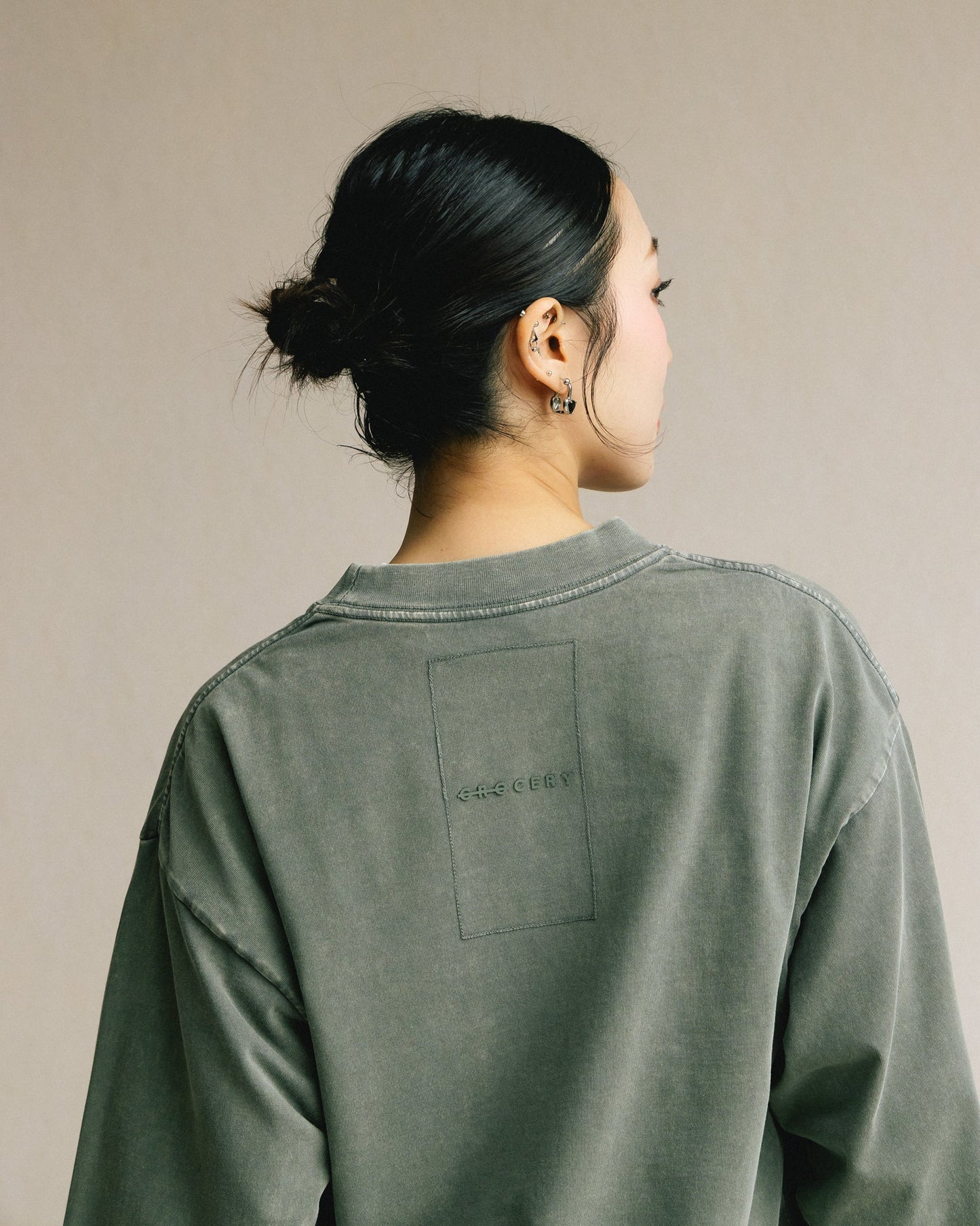 GROCERY BASIC WASHED LONG TOP/ HUNTER GREEN - GROGROCERY