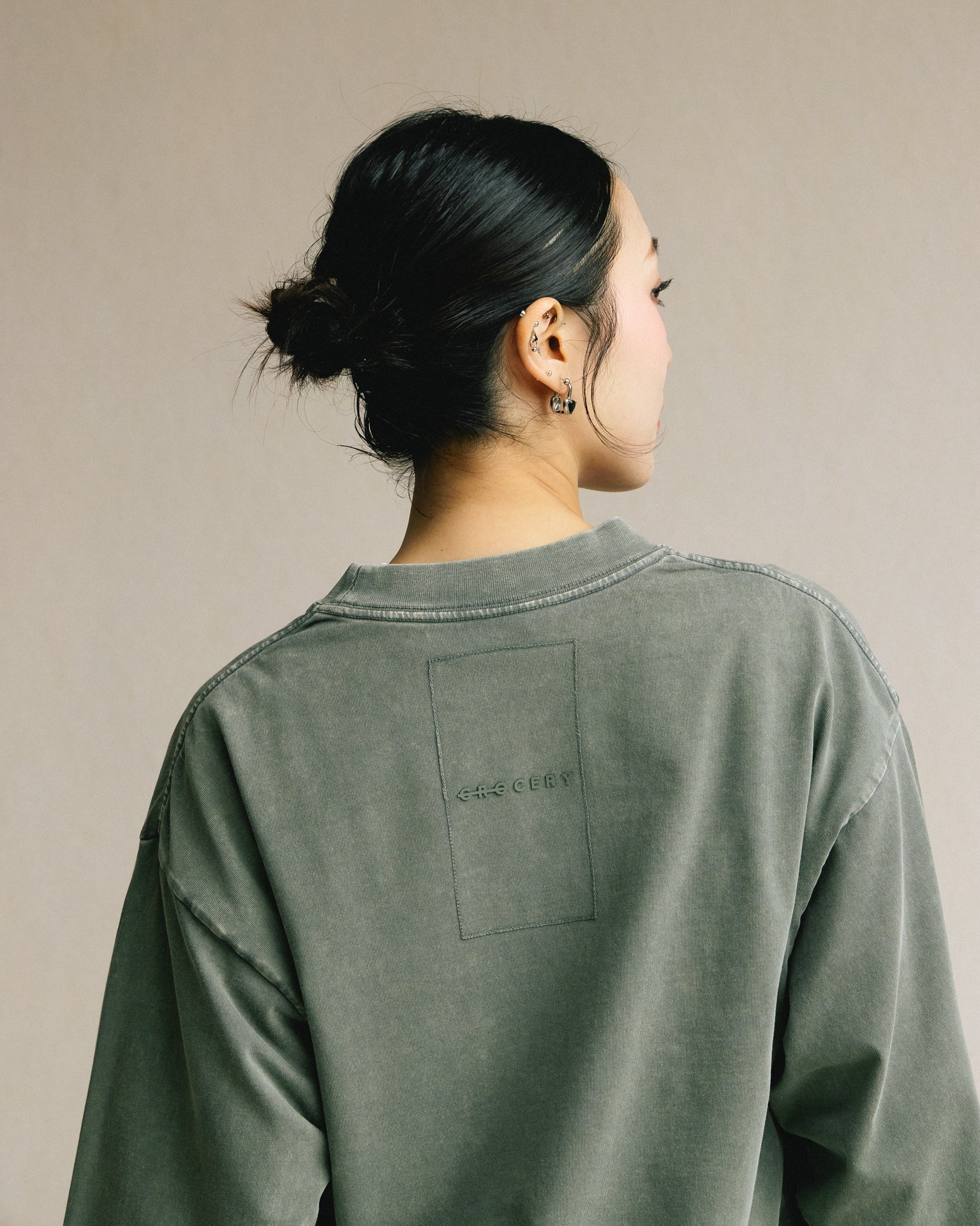 GROCERY BASIC WASHED LONG TOP/ HUNTER GREEN - GROGROCERY