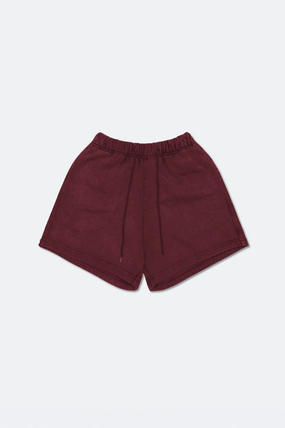 GROCERY BASIC WASHED SWEAT SHORTS/ BURGUNDY - GROGROCERY