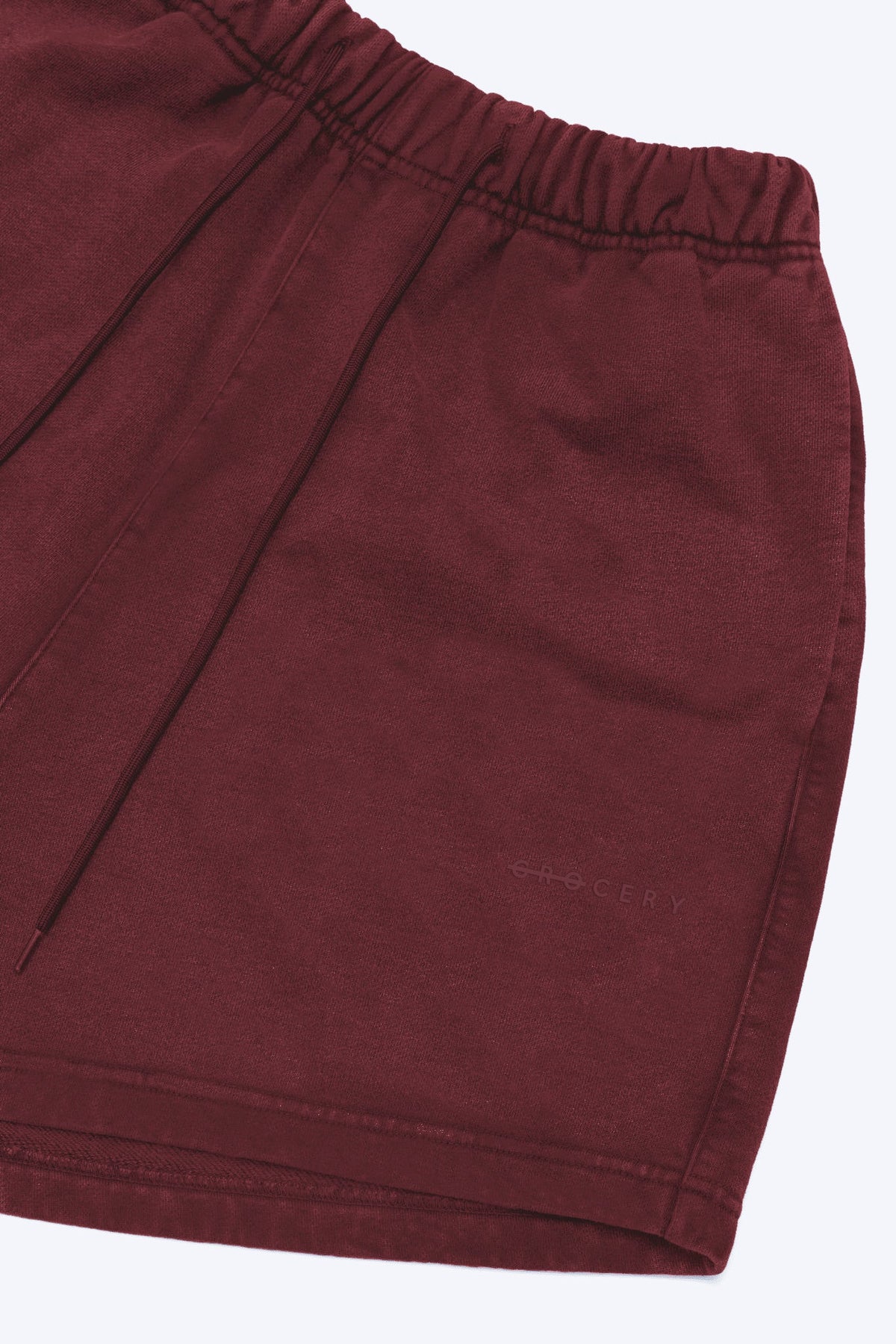 GROCERY BASIC WASHED SWEAT SHORTS/ BURGUNDY - GROGROCERY
