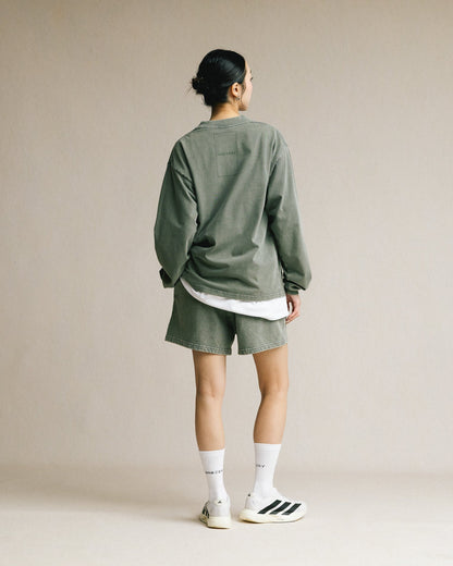 GROCERY BASIC WASHED SWEAT SHORTS/ HUNTER GREEN - GROGROCERY