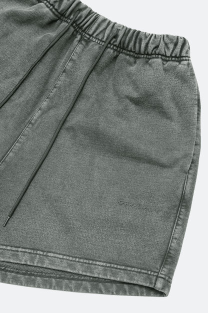 GROCERY BASIC WASHED SWEAT SHORTS/ HUNTER GREEN - GROGROCERY