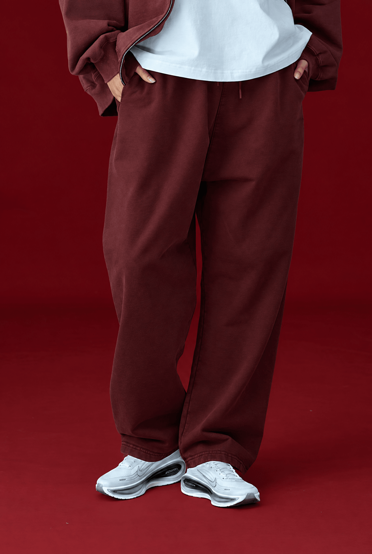 GROCERY BASIC WASHED SWEATPANTS/ BURGUNDY - GROGROCERY
