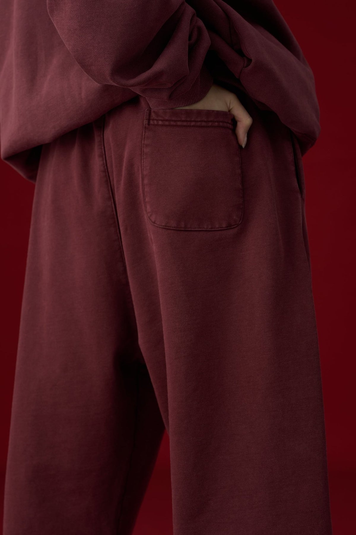 GROCERY BASIC WASHED SWEATPANTS/ BURGUNDY - GROGROCERY