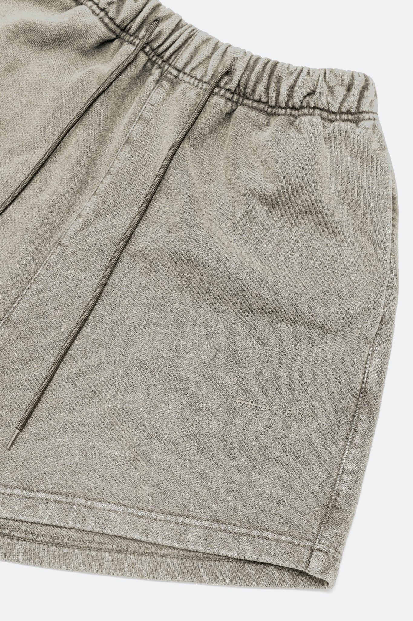 GROCERY BASIC WASHED SWEATSHORT/ GREY OLIVE - GROGROCERY