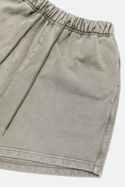 GROCERY BASIC WASHED SWEATSHORT/ GREY OLIVE - GROGROCERY