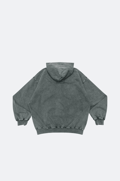 GROCERY BASIC WASHED ZIP UP HOODIE/ GREY - GROGROCERY