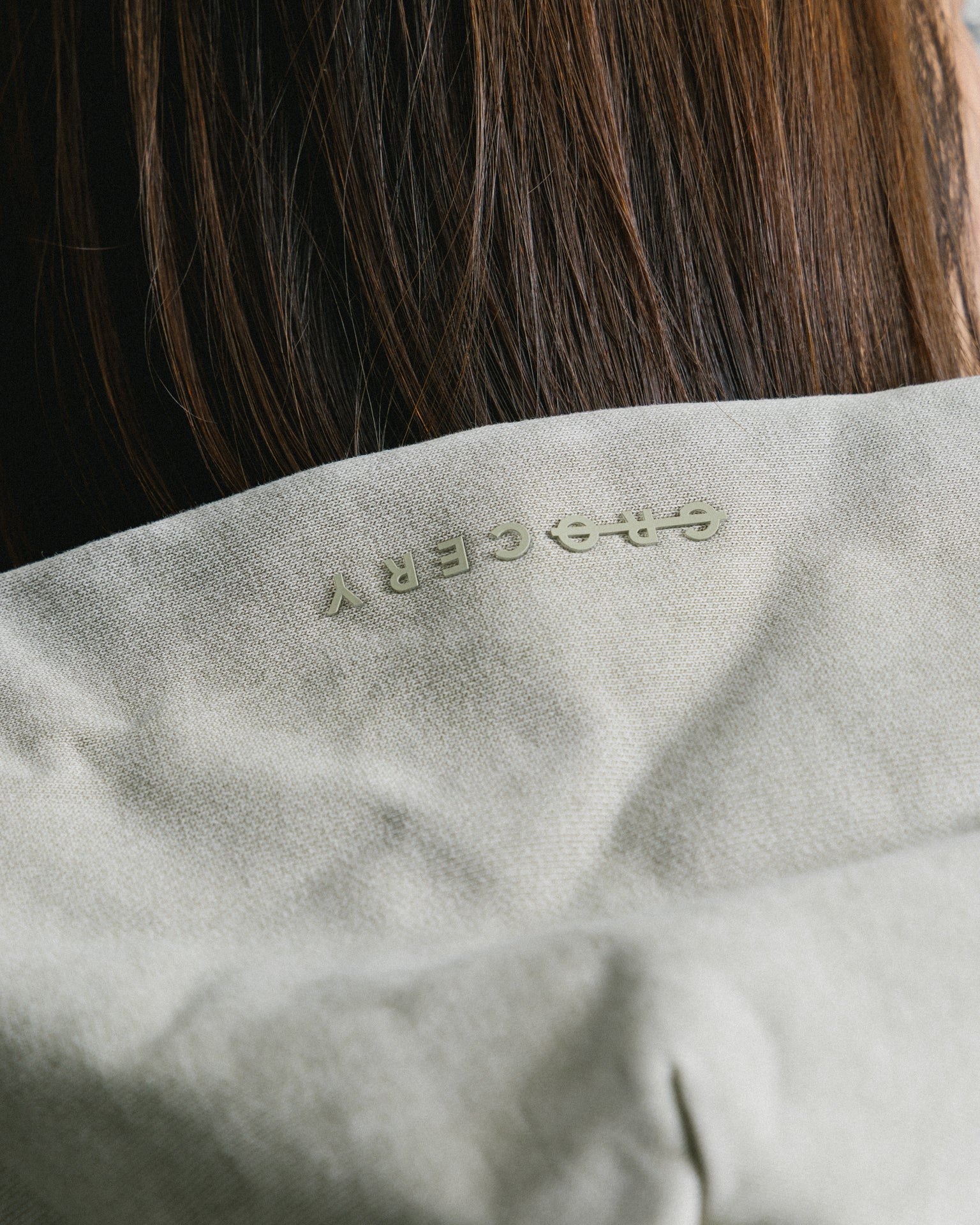 GROCERY BASIC WASHED ZIP UP HOODIE/ GREY OLIVE - GROGROCERY