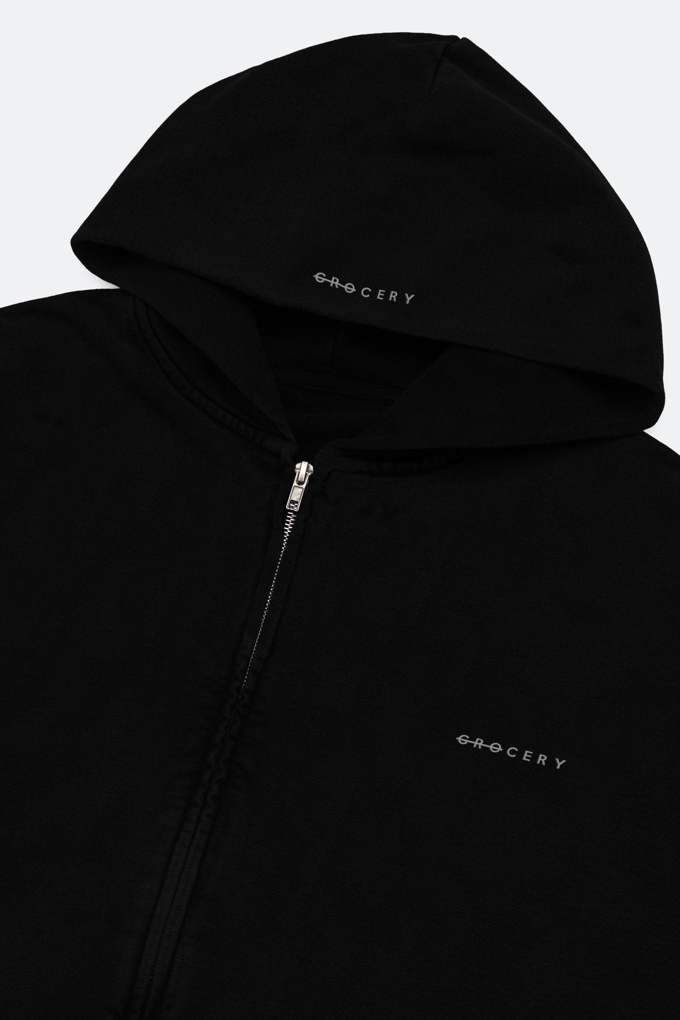 GROCERY BASIC ZIP UP HOODIE/ BLACK - GROGROCERY