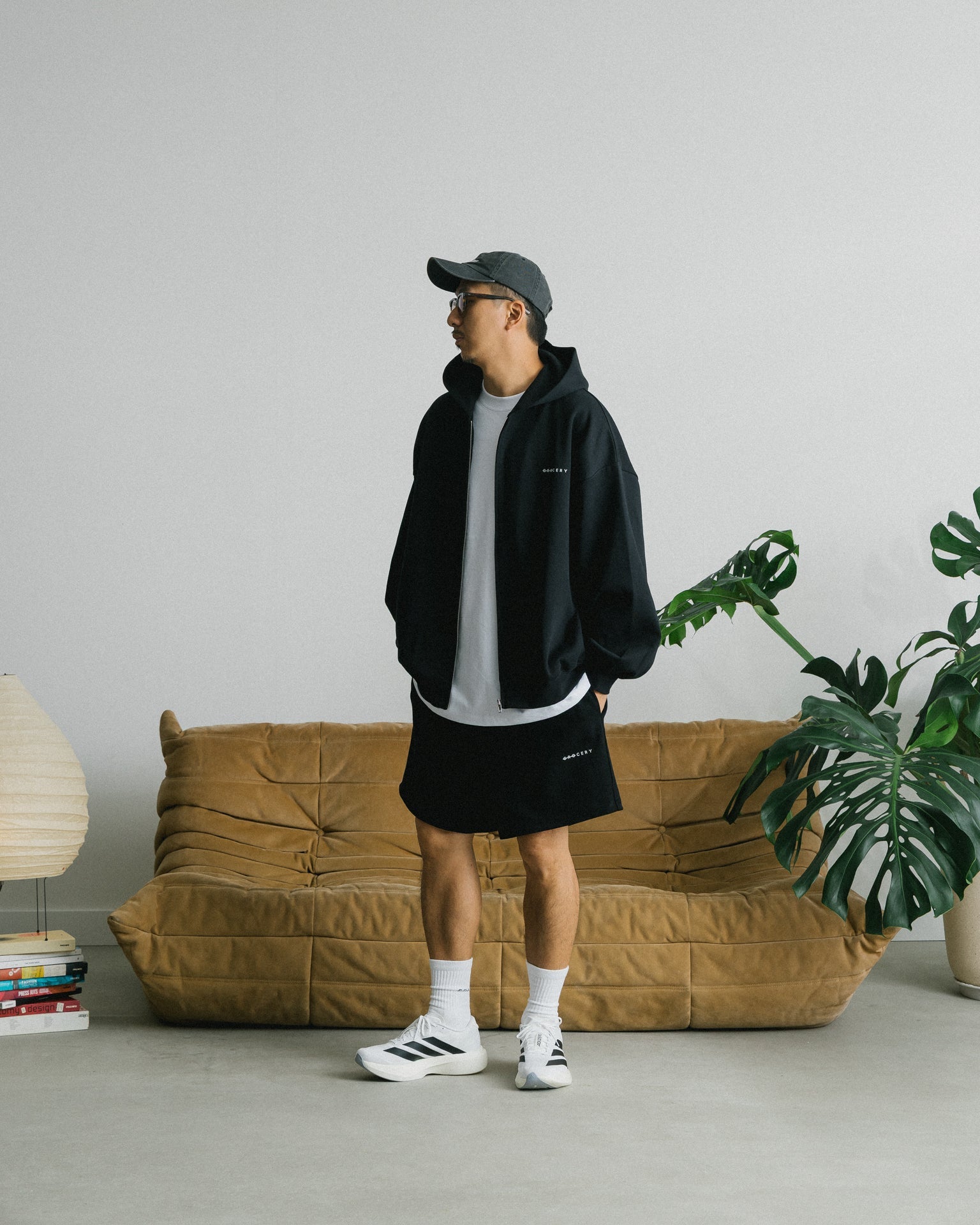 GROCERY BASIC ZIP UP HOODIE/ BLACK - GROGROCERY