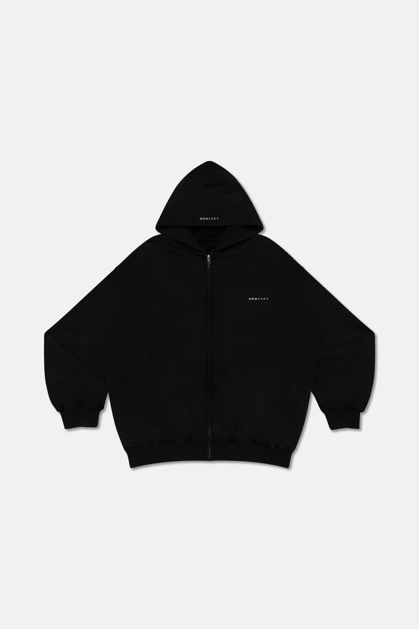 GROCERY BASIC ZIP UP HOODIE/ BLACK - GROGROCERY