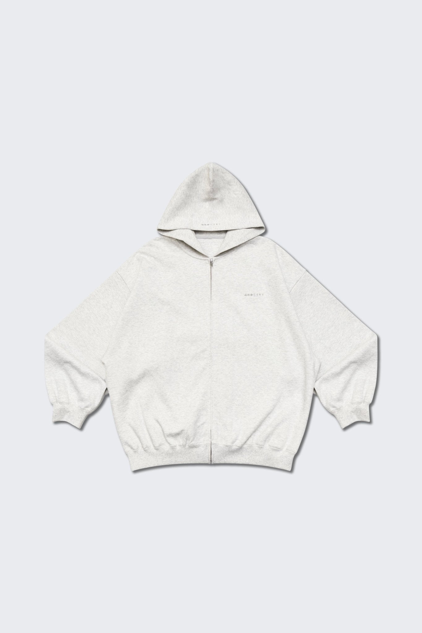 GROCERY BASIC ZIP UP HOODIE/ HEATHER GREY - GROGROCERY