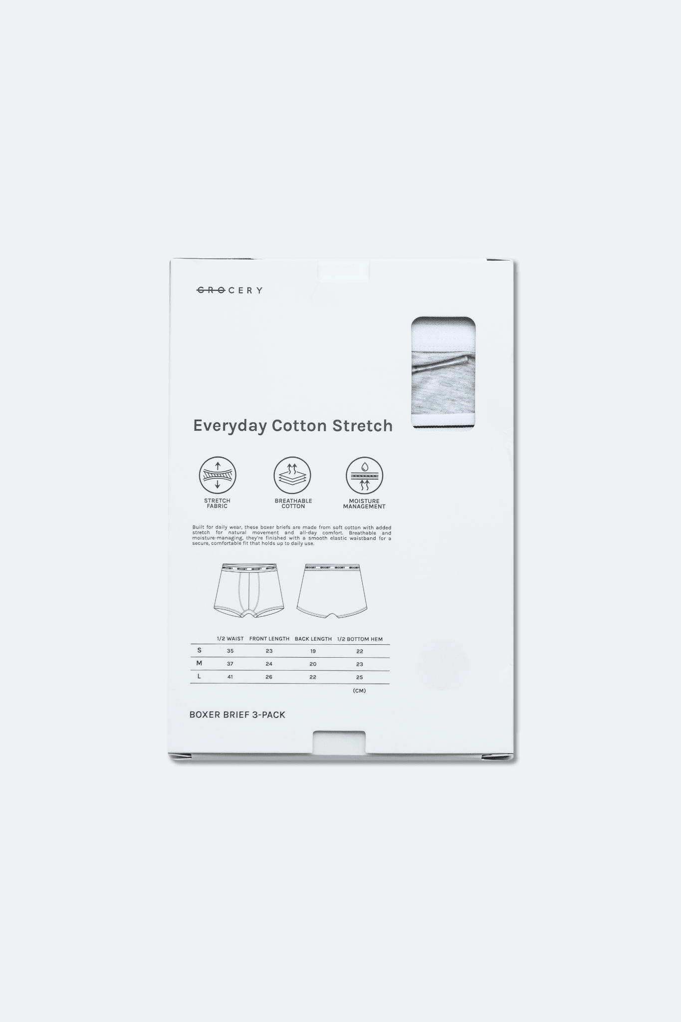 GROCERY BOXER BRIEF 3 - PACK/ GREY - GROGROCERY